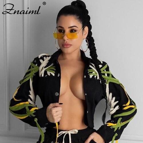 Znaiml Bandage Decoration Coat Women Harajuku Punk Gothic Diablo Style Jackets Single-Breasted Short Outwear Femme Plus Size
