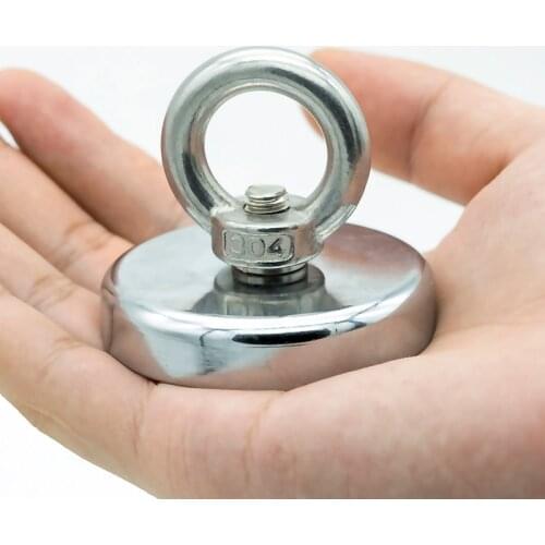 1pc Super Strong Neodymium Magnet Pot Fishing Salvage Magnets Hooks Round Powerful Magnetic Hook Sea Fishing Magnet Searcher