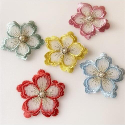 11Colors DIY Handmade 3D Organza Flower Wedding Dress Ingredients Pyrographic Eugen Yarn Headwear Materials