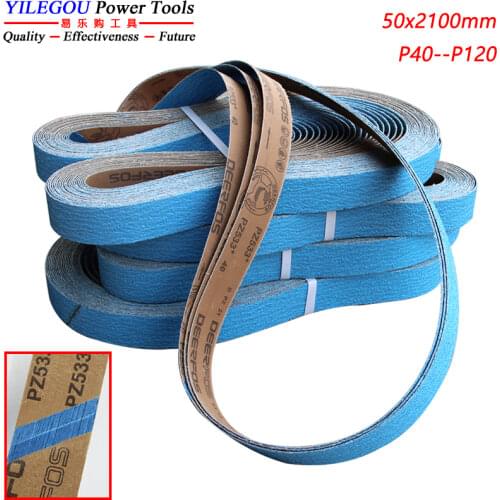 A+ 2 Pieces 50*2100mm Fused Zirconia Alumina Sanding Belt 2100mm Abrasive Belt Polishing Stainless Steel, Carbon Steel, Metal