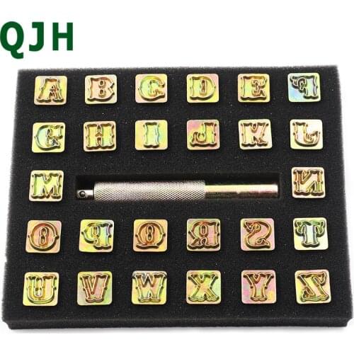 26 Pieces / Set of DIY Leather Craft Letter Seals A-Z English Letter Leather Seal Tool Set Metal Stamping Handmade Leather Tools