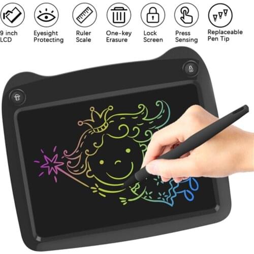 9” Inch LCD Writing Tablet Colorful Drawing Digital Erasable /Pad/Board For Kids Electronic Graphics