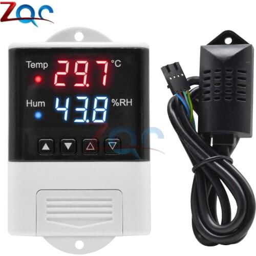 AC 110-220V Thermometer Hygrometer Temp Humidity Controller Hygrostat Thermostat SHT20 Probe for Aquarium Incubator Refrigerator
