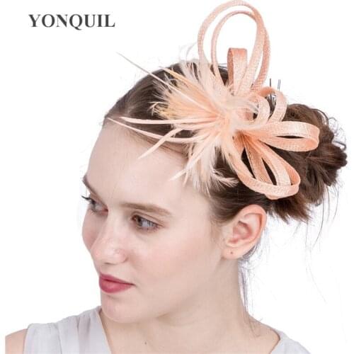 Bride Weddings Bow Feather Fascinator Hair Accessories Womens Headwear For Party Hair Headdress For Birthday New Year SYF165