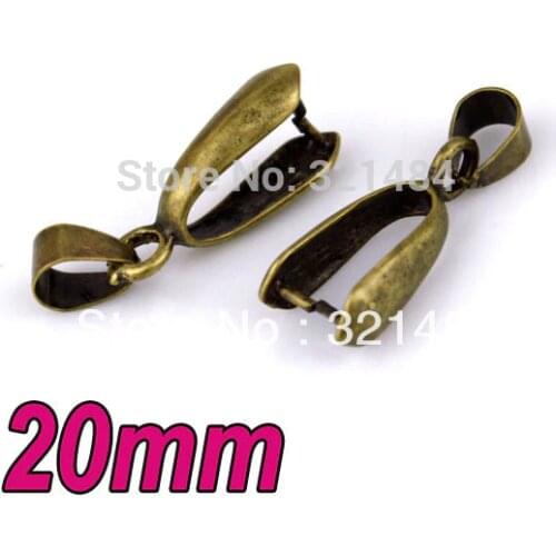 Antique Bronze 100pcs 20mm Pendant Clasp Pinch Clip Bail Link Connector DIY Jewelry Findings Accessories