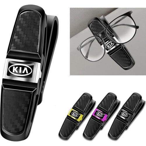 ABS Car Emblem Glasses Clip Auto Sunglass Storage Eyeglass Holder For KIA Ceed Sorento Stinger Sportage Rio Venga Picanto Optima
