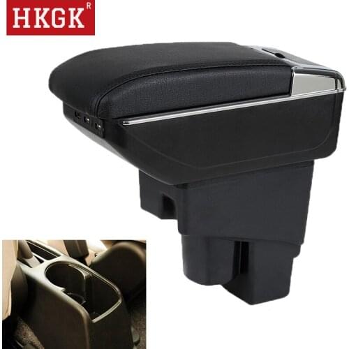 For Honda Fit Jazz 2002-2007 Dual Layer Rotatable retractable armrest box Centre Console Storage Box with Ashtray Cup holder