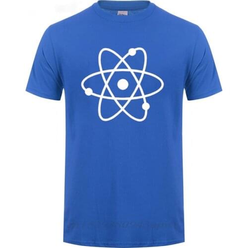 Cool Science Atom T Shirt Man Short Sleeve Round Neck Loose Fit Cotton T-Shirt Geek Nerd Harajuku Casual Tshirt Men Clothing Tee