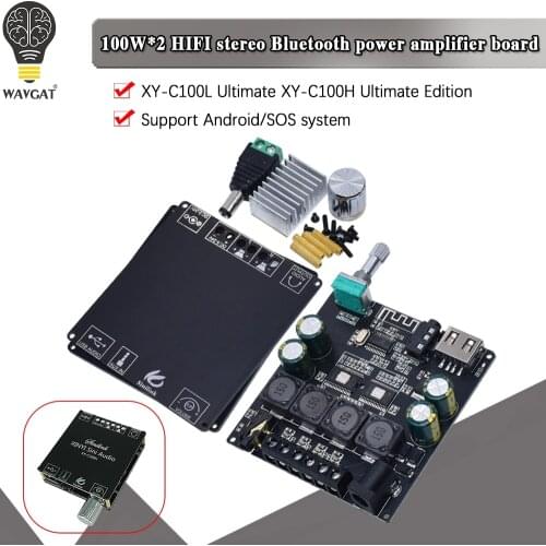 HIFI TPA3116 Bluetooth 5.0 High Power Digital Amplifier Stereo Board 100W*2 AMP Amplificador Audio Home Theater Updated ZK-1002