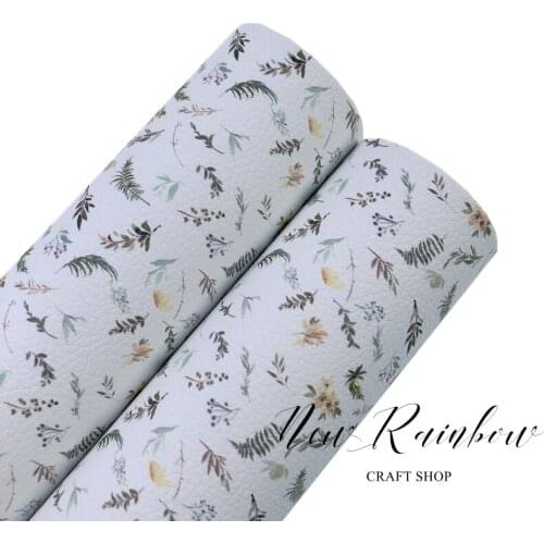 New Rainbow 30x22cm/A4 Vanilla White Leaves Artisan Faux Leatherette For Bows, Hair Clips,Accessories, Homedecor,DIY Crafts