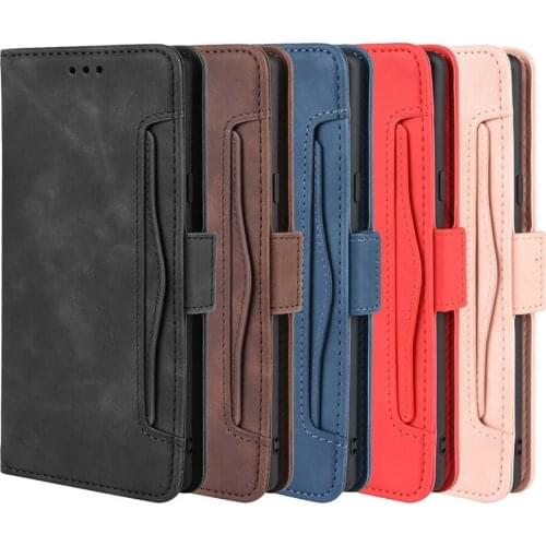 Leather Flip Phone Case Retro Protective Cover Skin w/ Multi-card Shell Shockproof Sleeve for Samsung Galaxy Note 9 Phone Shell