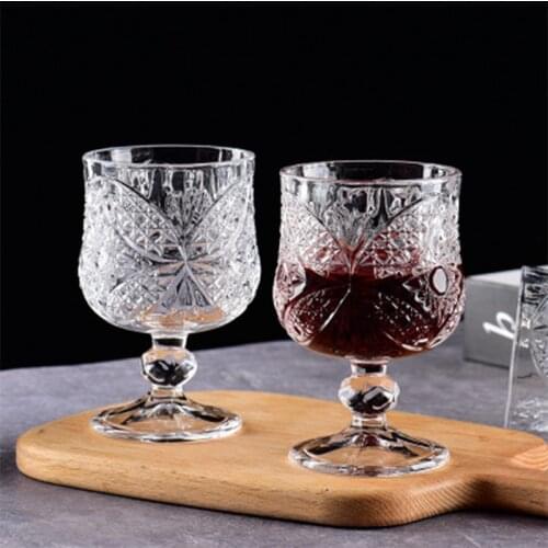 Jusen 185ml Creative Red Wine Brandy Champagne Whiskey Bordeaux Goblet Glass Cups Crystal Glasses Cocktail Mug Wedding Party Cup