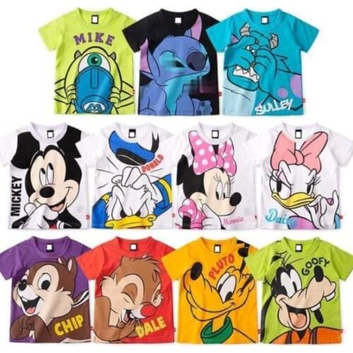 Summer Childrens Cartoon T-Shirt Baby Cotton Short Sleeve Shirt Mens and Womens Half Sleeve Top Thin Outdoor Sports Shirt