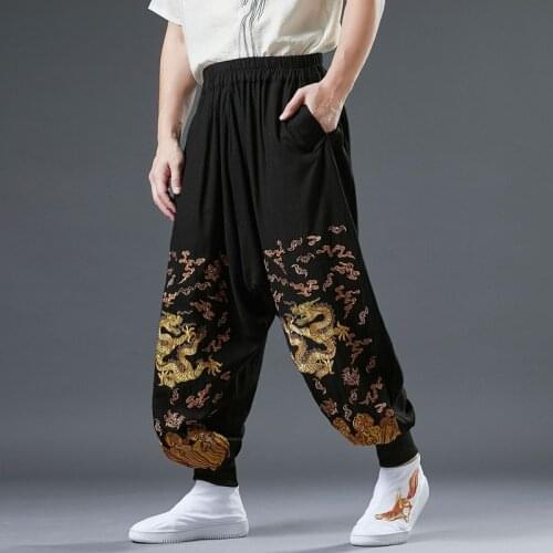 Chinese Dragon Harem Pants Men Joggers Sweatpants Japanese Streetwear Men Pants Streetwear Trousers Work Mens Pants 2021 KK3468