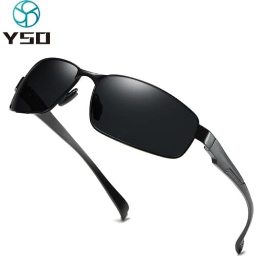 YSO Brand Black Sunglasses For Men Polarized UV Protection Glasses For Car Driving Fishing TAC Lenses Sunglasses Goggles 511