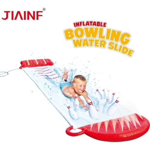 New Inflatable Waterslide Summer Lawn Water Fun Child Sprinkler Pad With Bowling Toy ChildrenS Water Slide Surfboard