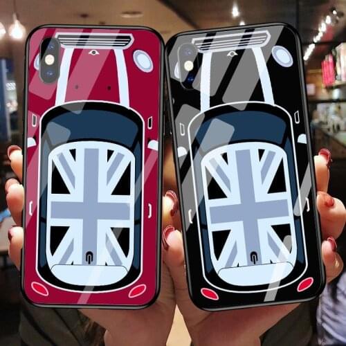 New Mini CooperS Glass Phone Case for iphone X XS MaX 6 6s 7 8 plus 12 MINI 11 12 PRO MAX samsung galaxy s8 s9 s10 plus note 8 9