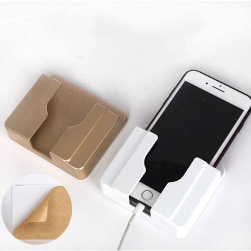New PC Flame Retardant Material Creative Switch Charging Lazy Wall Paste Fixed Charging Mobile Phone Phone Bracket Socket Rack