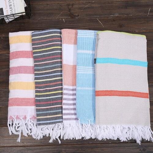 Super Large 100*180cm Striped Turkish Cotton Bath Towels for Adults Big Beach Towel With Tassel Sunscreen Shawl Towels Drop Ship