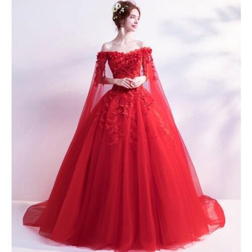 Red/White Princess Quinceanera Dress 2021 V-Neck Cap Sleeve Flowers Sequins Lace Backless Sweet 16 Ball Gown Vestidos De 15 Años