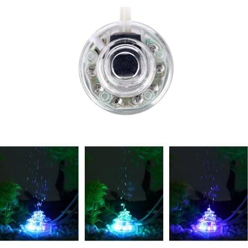 Underwater Submersible Fish Tank Light Color Changing LED Air Bubble Light Waterproof Aquarium Lamp Making Oxygen for Fish Tank