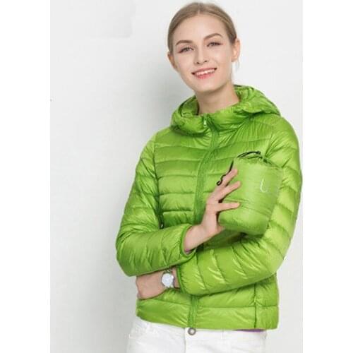 Women Winter Hooded Down Coats Ultra Light Female 90% Duck Down Jacket Packable Warm Autumn Feather Outwear Hoodies Padded Parka