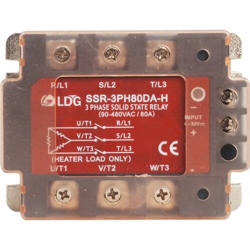 SSR-3PH80DA-H 3 SSR Solid State Relay 3 Phase DC AC 5V 12V 24V DC Input Output 90-480VAC 80A 100A 120A Control Relay Board