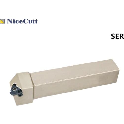 Nicecutt Thread Cutter SER1212/1616/2020/2525 External Threading Turning Tool Holder Cutting Tools For 16ER Grooving Inserts