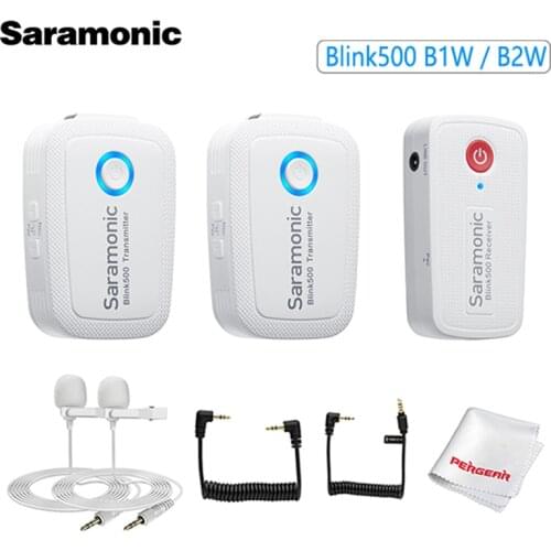 Saramonic Blink500 B1W / B2W 2.4GHz Dual-Channel Wireless Microphone with Lavalier Interview mic for Phone DSLR
