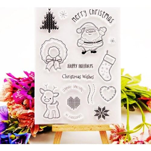 Merry Christmas Clear Stamps DIY Silicone Transparent Scrapbooking Embossing Photo Album Decorative Paper Card Craft Handmade