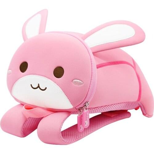 3D Cartoon Pink Rabbit Kids School Bags for Girls Boys Children School Backpacks Toddler Child Animals Backpacks Mochila Escolar