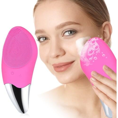 Silicone sonic facial brush deep pore cleaner skin care power tool facial massager