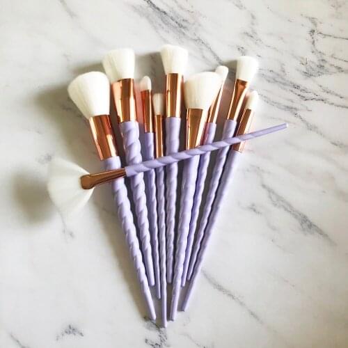 Unicorn Spiral Makeup Brushes Synthetic Eyebrow Blending Foundation Eyeshadow Blush Contour Powder Cosmetic Makeup Brush Set
