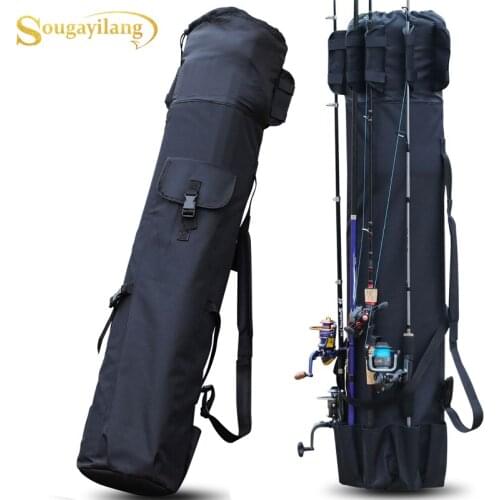 Sougayilang Black/Green 120cm Fishing Bag Fishing Tackle Storage Bag Portable Multifunction Nylon Fishing Bags Fishing Rod Bag