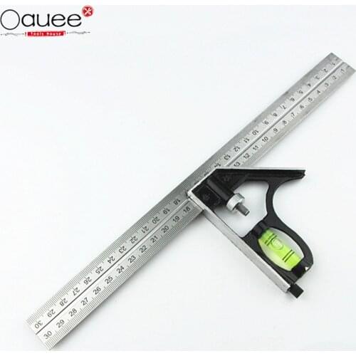 DIY Precise Stainless Steel Measuring Tools Aluminium Combination Mobile Square Workshop Hardware Angle Spirit Level 12" 300mm
