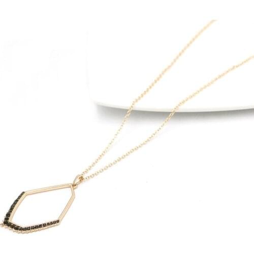2019 New Geometric Pave Crystal Pendant Necklace for women
