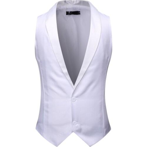 White Shawl Collar Tuxedo Vest Men 2021 Brand Slim Fit Sleeveless Vest Waistcoat Men Party Wedding Groom Gilet Homme Costume XXL