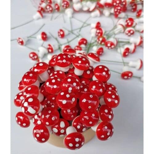 1/10/50 PCS PE Mushroom Artificial Plants Diy Gifts Box Wedding Bridal Accessories Clearance Christmas Flowers Scrapbooking