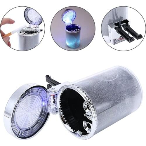 1pc 100*65mm Portable Car Truck LED Cigarette Smoke Ashtray Cigarette Night Cylinder For Home Supplies