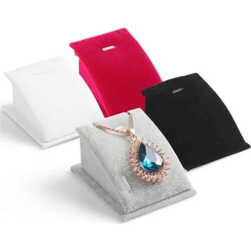 1 Pc Velvet Pendant Necklace Chain Jewelry Display Stand Holder Organizer Show Rack