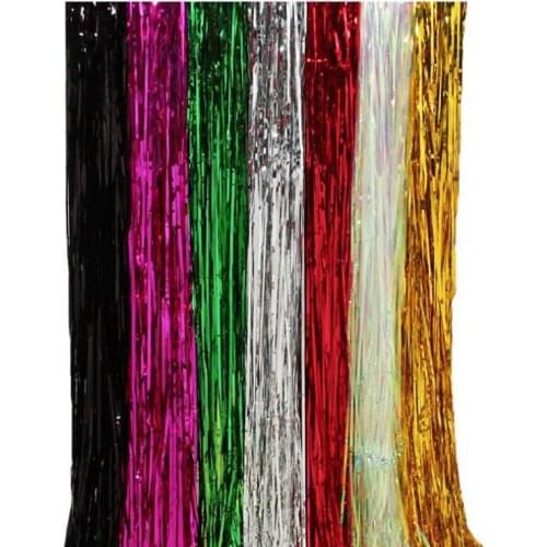 100*400cm Shimmering Metallic Tinsel Curtain Foil Room Shiny Pub Party Stage Wedding Decoration Backdrop Background ZA6513