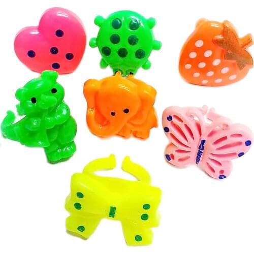 12-48Pcs Mini Girls Kids Rings Assorted Fun Design for Vending Machine Bag Pinata Filler Novelty Birthday Party Favors Giveaways