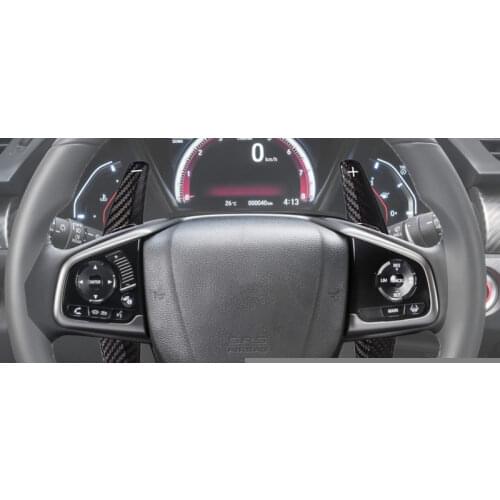 2pcs Carbon Fiber Steering Wheel Shift Paddle Extension Shifter Black Fit For Honda Accord Civic CR-V Pilot Odyssey Insight