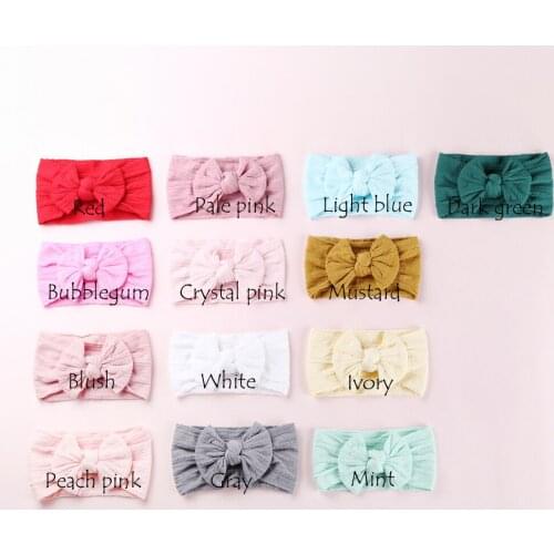 30 pcs/lot, Cable Knit Nylon Bow Headwraps, Classic Knot wide nylon headbands, Kids Girls Hair Accessories