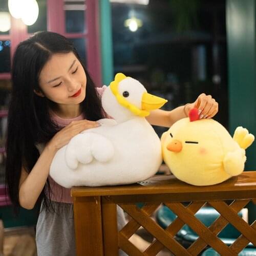 50cm Cartoon Animals Cole Duck Plush Toys Stuffed Soft Yellow Chicken Pillow Toys for Girls Kids Birthday Christmas Gifts