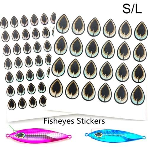 70/72pcs Fishing Lure Artificial 2D Eyes Holographic 10*6.6mm/17*11mm Laser Flat Lure Fisheyes Stickers Fishing Accessories