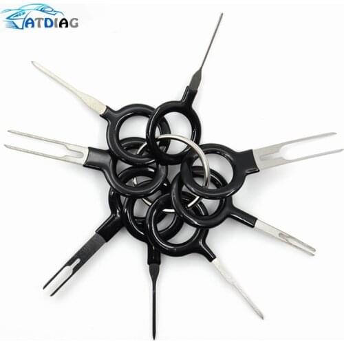 Newest 8/11Pcs Connector Pin Removal Auto Car Plug Circuit Board Wire Harness Terminal Extraction Pick Crimp Pin Back Needle