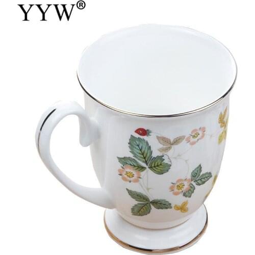 Large Capacity Water Mug Ceramics Flower Coffee Mug With Lid Spoon Coffee Cup Creative Drinkware Cups Caneca Tazas Novelty Gifts