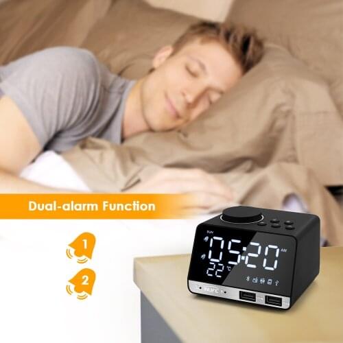 LED Digital Alarm Clock Bluetooth-compatible Radio Wake Up FM Radio Speaker Electronic Desktop Clocks Home Decration Watch Clock