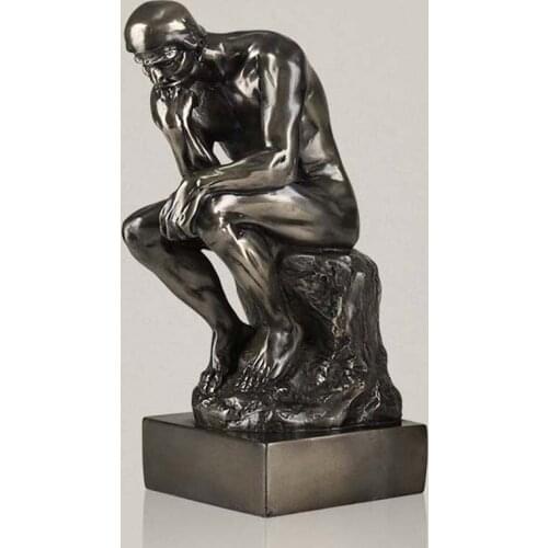 European style retro decorative figure sculpture decoration meditation thinker study/ living room /shelf /desk accessories